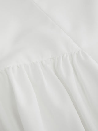 Scoop Neck Draped Bubble Hem Maxi Dress