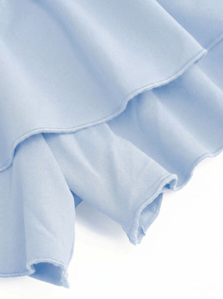 Boat Neck Ruched Ruffle Hem Layered Micro Romper