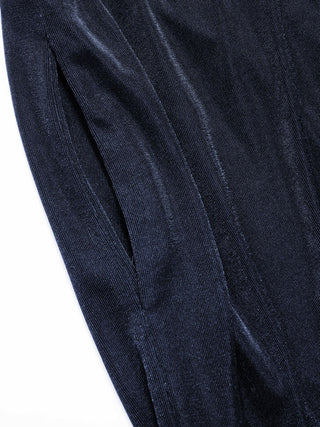 Cowl Neck Metal Chain Backlesss Ruched Wide Leg Jumpsuit