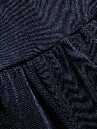 Cowl Neck Metal Chain Backlesss Ruched Wide Leg Jumpsuit