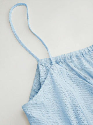 Jacquard Sweetheart Tie-front Hanky Hem Cami Top