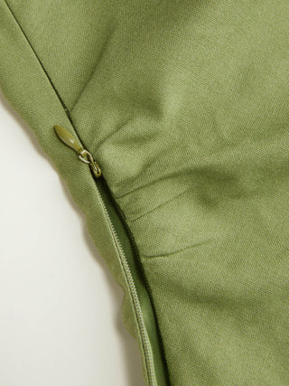 Linen-blend Square Neck Ruched Asymmetrical Braided Cami Blouse