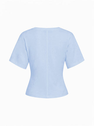 Cotton-blend High Stretch V-neck Short Sleeve Tee