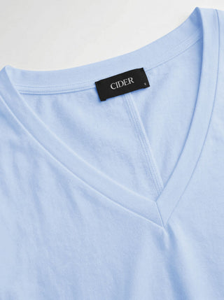 Cotton-blend High Stretch V-neck Short Sleeve Tee