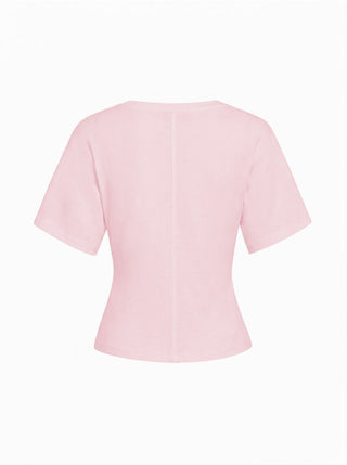 Cotton-blend High Stretch V-neck Short Sleeve Tee