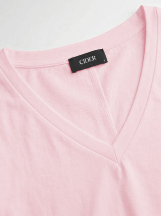 Cotton-blend High Stretch V-neck Short Sleeve Tee
