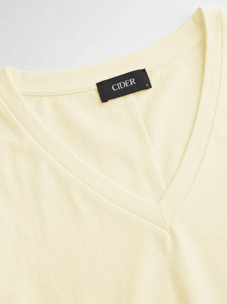 Cotton-blend High Stretch V-neck Short Sleeve Tee