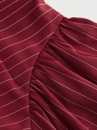 Sweetheart Neck Striped High Rise A-line Mini Dress