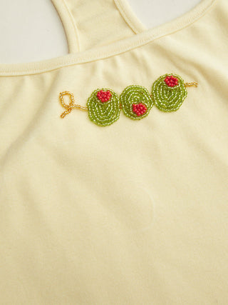 Beaded Embroidery Crop Cami Top