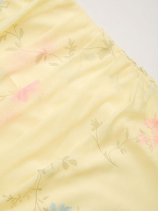 Mesh Sweetheart Neck Floral Ruched High Rise Maxi Dress