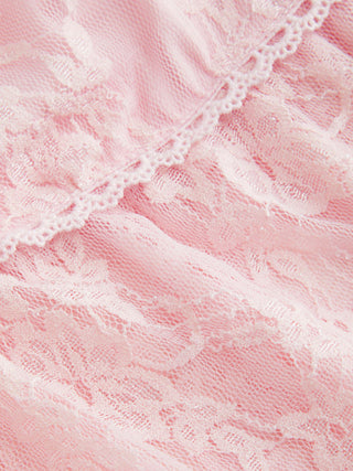 Lace Sweetheart Neck Ruffle Sleeve Bowknot Asymmetrical Hem Top
