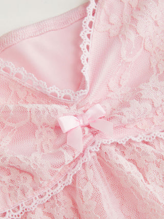 Lace Sweetheart Neck Ruffle Sleeve Bowknot Asymmetrical Hem Top