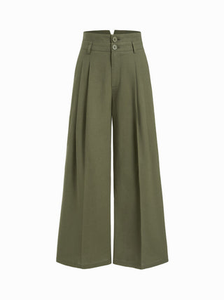 High Rise Linen Trousers