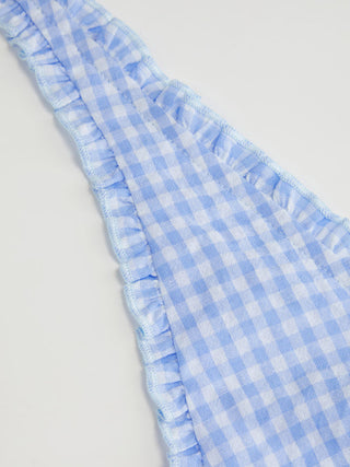 Gingham Halter Neckline Shirred Romper
