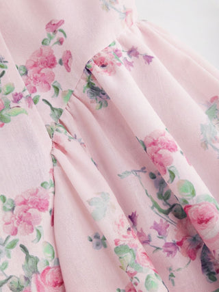 Textured Sculptural Floral Sweetheart Floral High Rise Flared Midi Dress