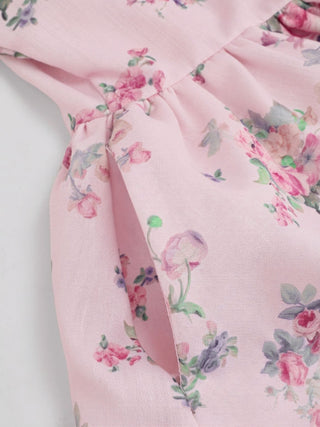 Textured Sculptural Floral Sweetheart Floral High Rise Flared Midi Dress