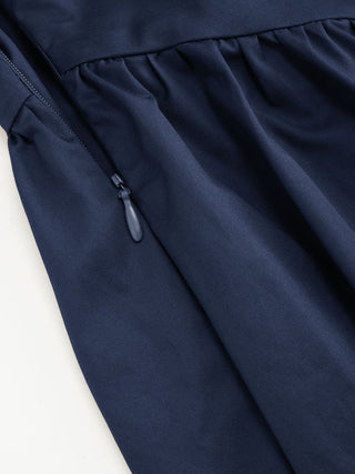 Cotton Scoop Neckline A-line Midi Dress