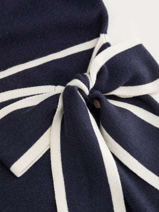 Turtleneck Belted Bowknot Knitted Maxi Dress