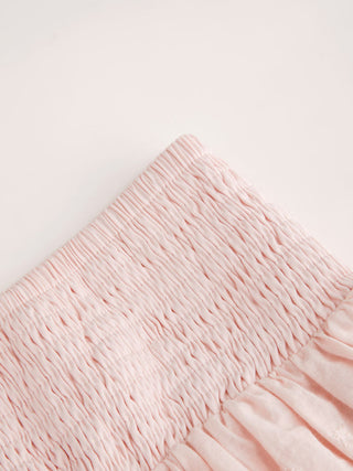 Cotton-blend Low Rise Textured Layered Ruched Mini Skort