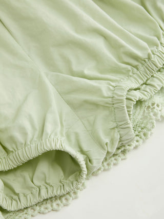 Cotton-blend Low Rise Textured Layered Ruched Mini Skort