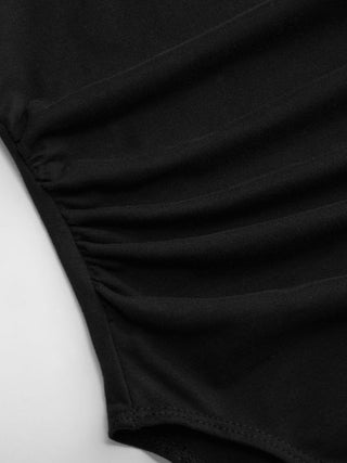 Ruched Round Neck Sleeveless Bodysuit