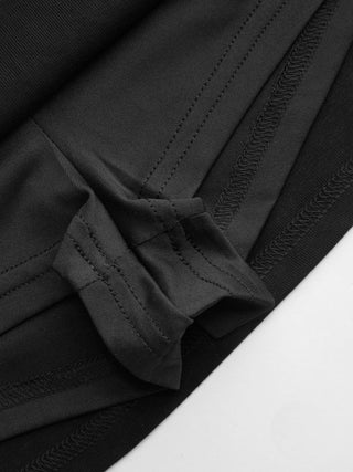 Cotton-blend Low Rise Slit Mini Skirt