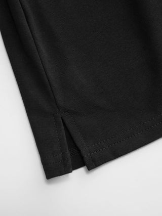 Cotton-blend Low Rise Slit Mini Skirt