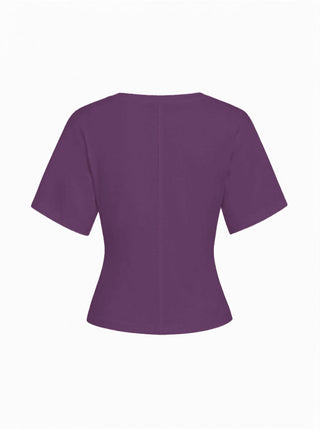 Cotton-blend High Stretch V-neck Short Sleeve Tee