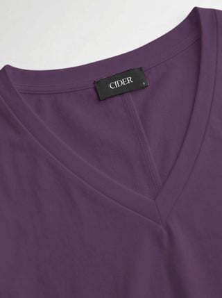 Cotton-blend High Stretch V-neck Short Sleeve Tee