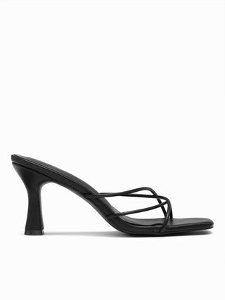 STRAP SQUARE TOE HEELS