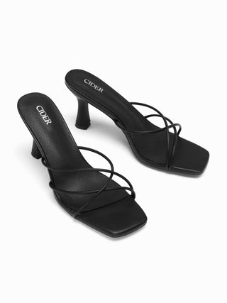 STRAP SQUARE TOE HEELS