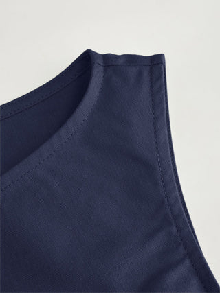 Linen-blend Beaded Knotted Ruched Tank Top