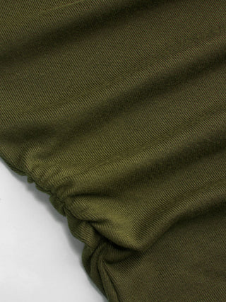 Boat Neck Mid-length Bell Sleeve Ruched Tee