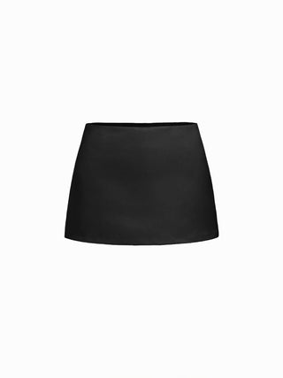 Satin Low Rise A-line Mini Skort