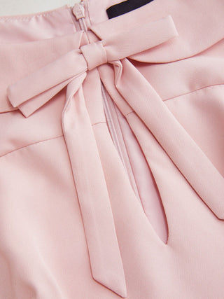 Peter Pan Collar Bowknot Cut Out Ruffle Sleeve A-line Mini Dress