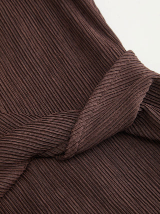 Textured High Neck Twist Knotted Straight Maxi Dress