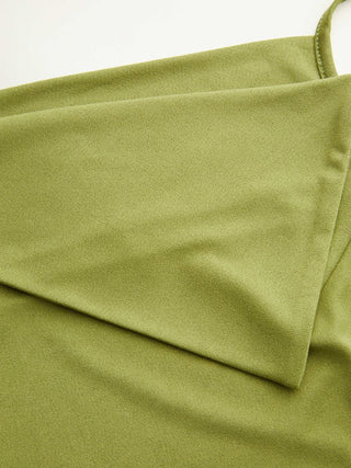 Asymmetrical Neck Draped Knotted Tank Top