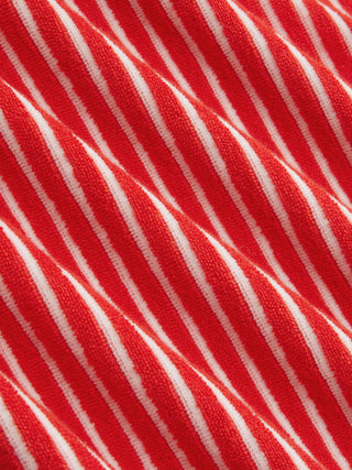 Cotton-Blend Striped Halter Neckline Backless A-Line Mini Dress
