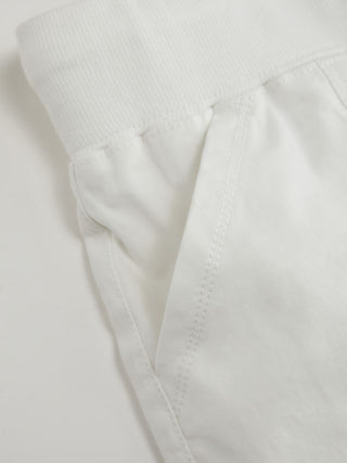 Cotton-Blend Low Rise Drawstring Mini Skort