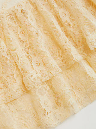 Lace V-neck Ruffle Peplum Hem Tank Top