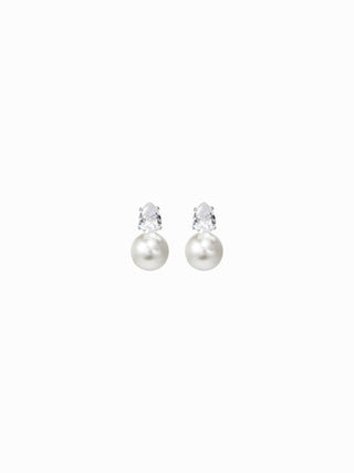 RHINESTONE FAUX PEARL NECKLACE & STUD EARRINGS SET