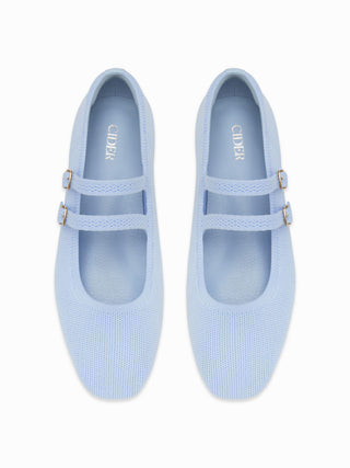DOUBLE STRAP KNITTED MARY JANE FLATS
