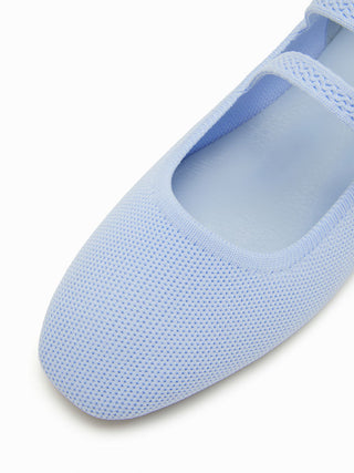 DOUBLE STRAP KNITTED MARY JANE FLATS