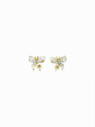 BUTTERFLY & FLOWER STUD EARRINGS