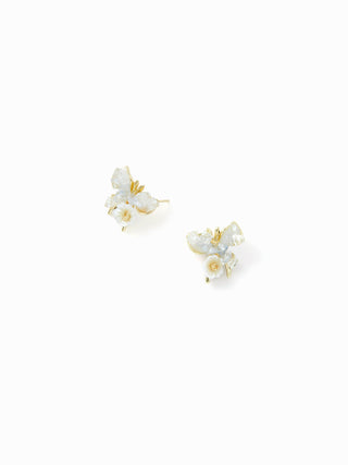 BUTTERFLY & FLOWER STUD EARRINGS