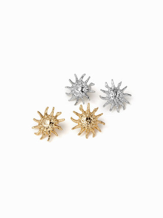 2 PAIRS SUN STUD EARRINGS