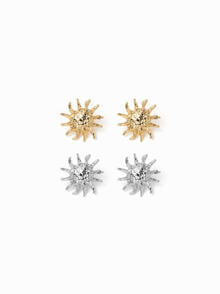 2 PAIRS SUN STUD EARRINGS