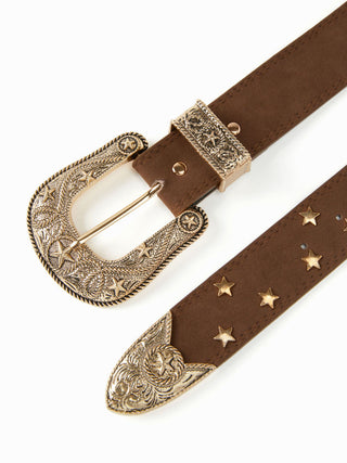 STAR DECOR ENGRAVED BUCKLE BELT