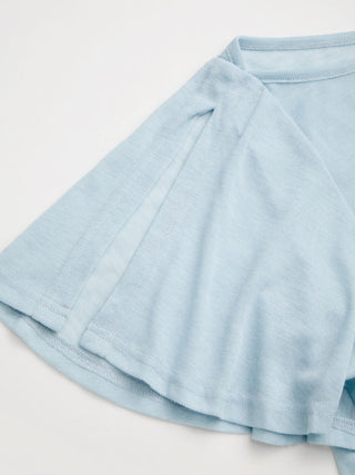 Boat Neck Cloak Sleeve Ruched Sheer Tee