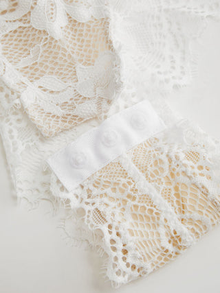 Lace V-neck Scalloped Trim Shapewear Bodysuit